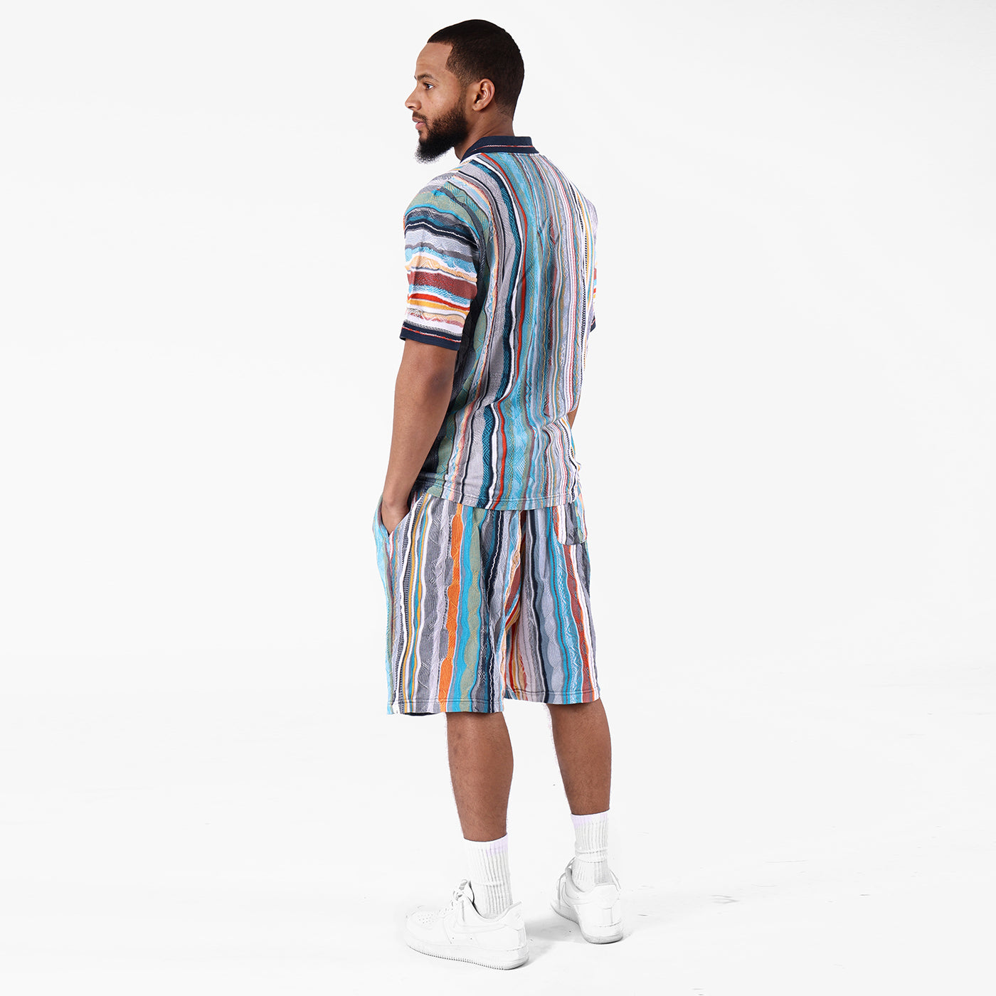 New - COOGI Light Weight Sweater Knit Polo in Blue and Gray