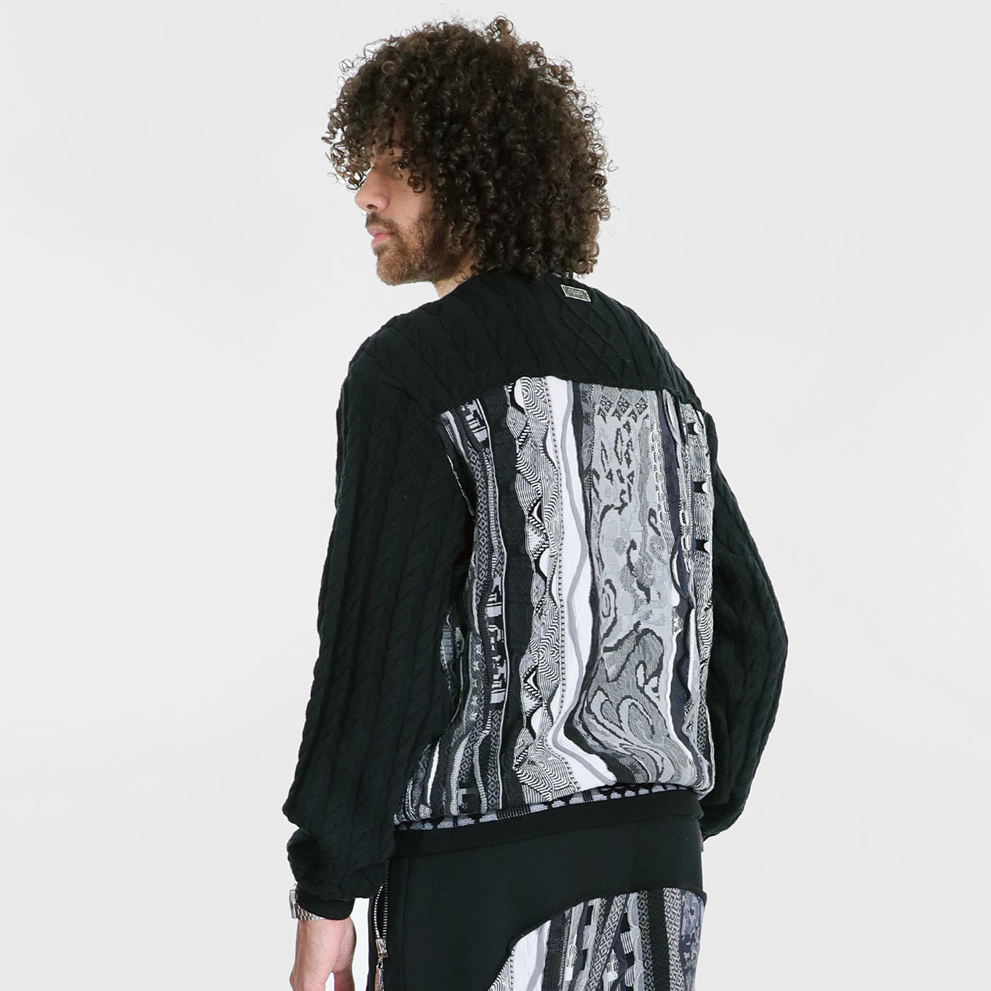 New - COOGI Cable Knit Crewneck Sweater - Black