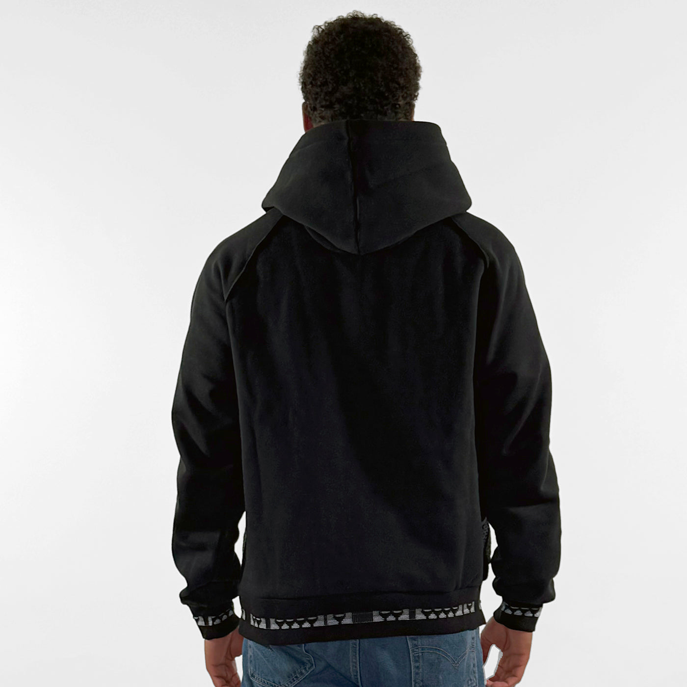 New - COOGI Sweater Pieced Fleece Hoody in Black and Gray