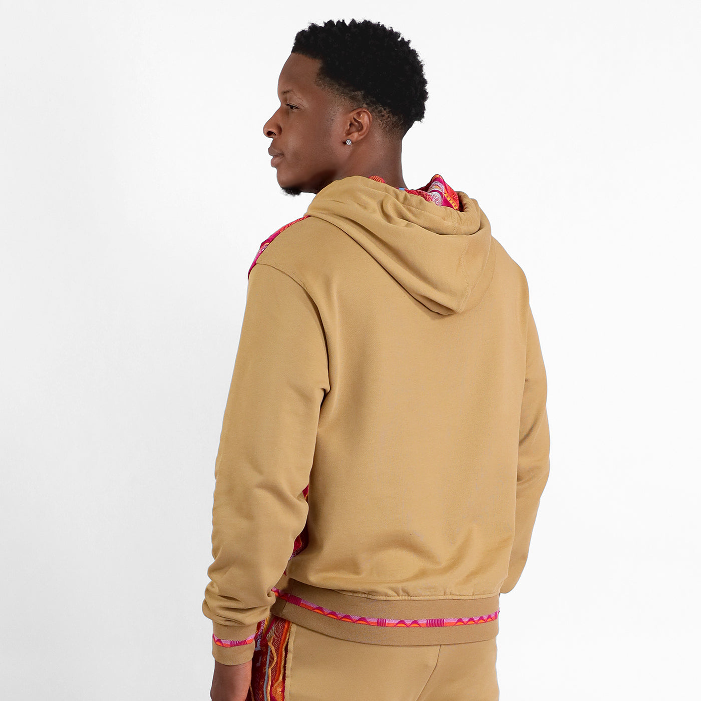 New -COOGI Sweater Pieced Hoody in Khaki