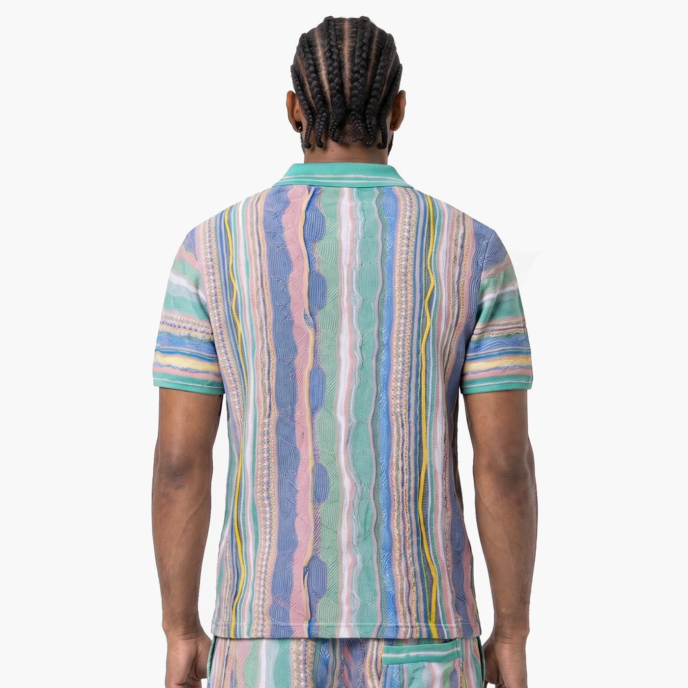 New - COOGI Light Weight Sweater Knit Polo in Pink and Yellow