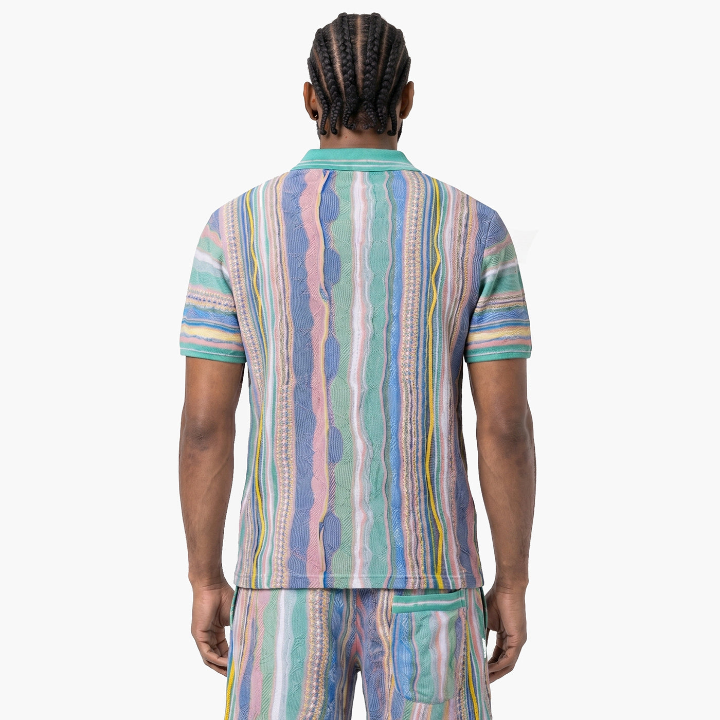 New - COOGI Light Weight Sweater Knit Polo in Pink and Yellow
