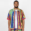 COOGI Bali - Printed Velvet Zip Up Short Sleeve Top