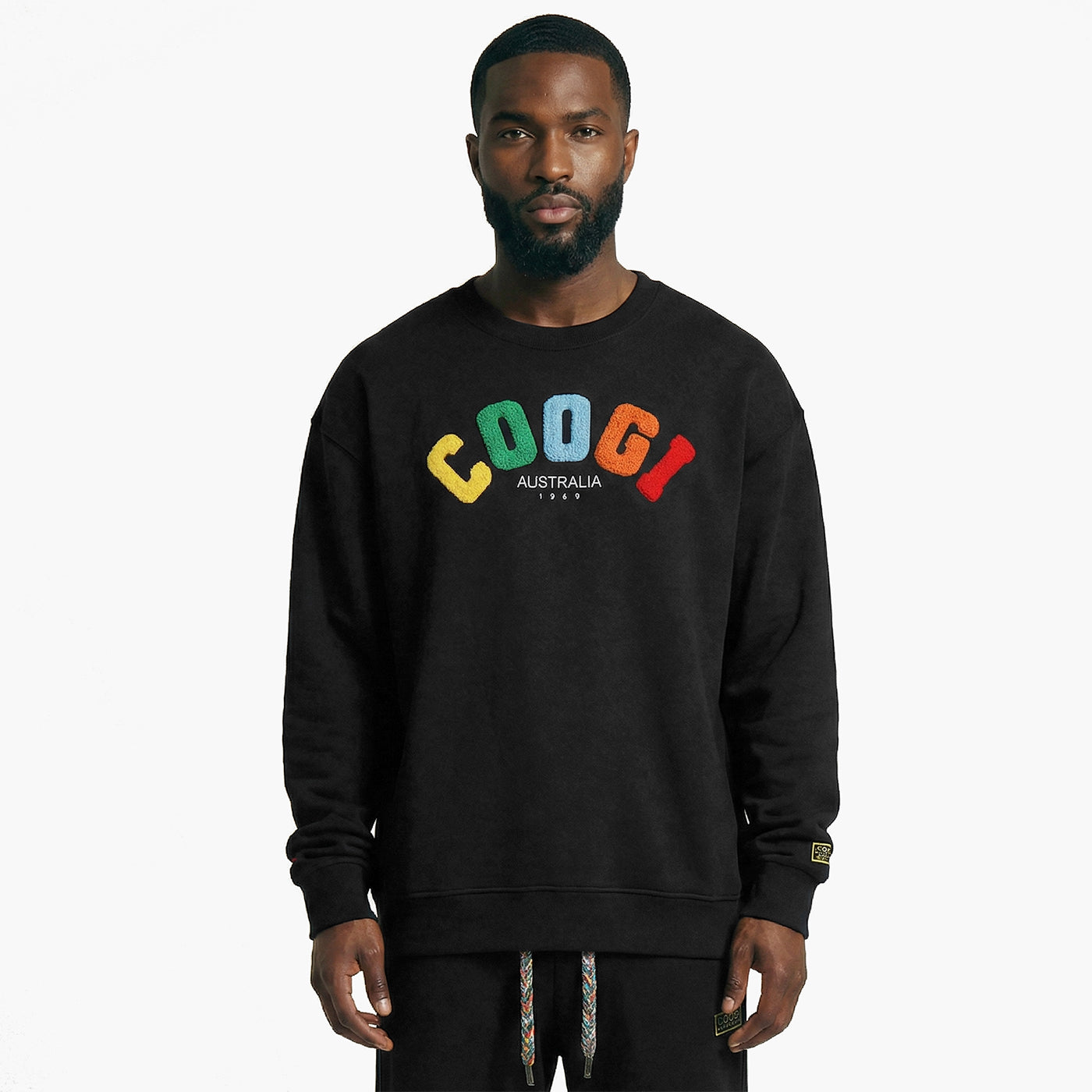 New - COOGI - Block Logo Crew - Oversized - Black: COOGI Crown Reserve HeavyLuxe Fleece