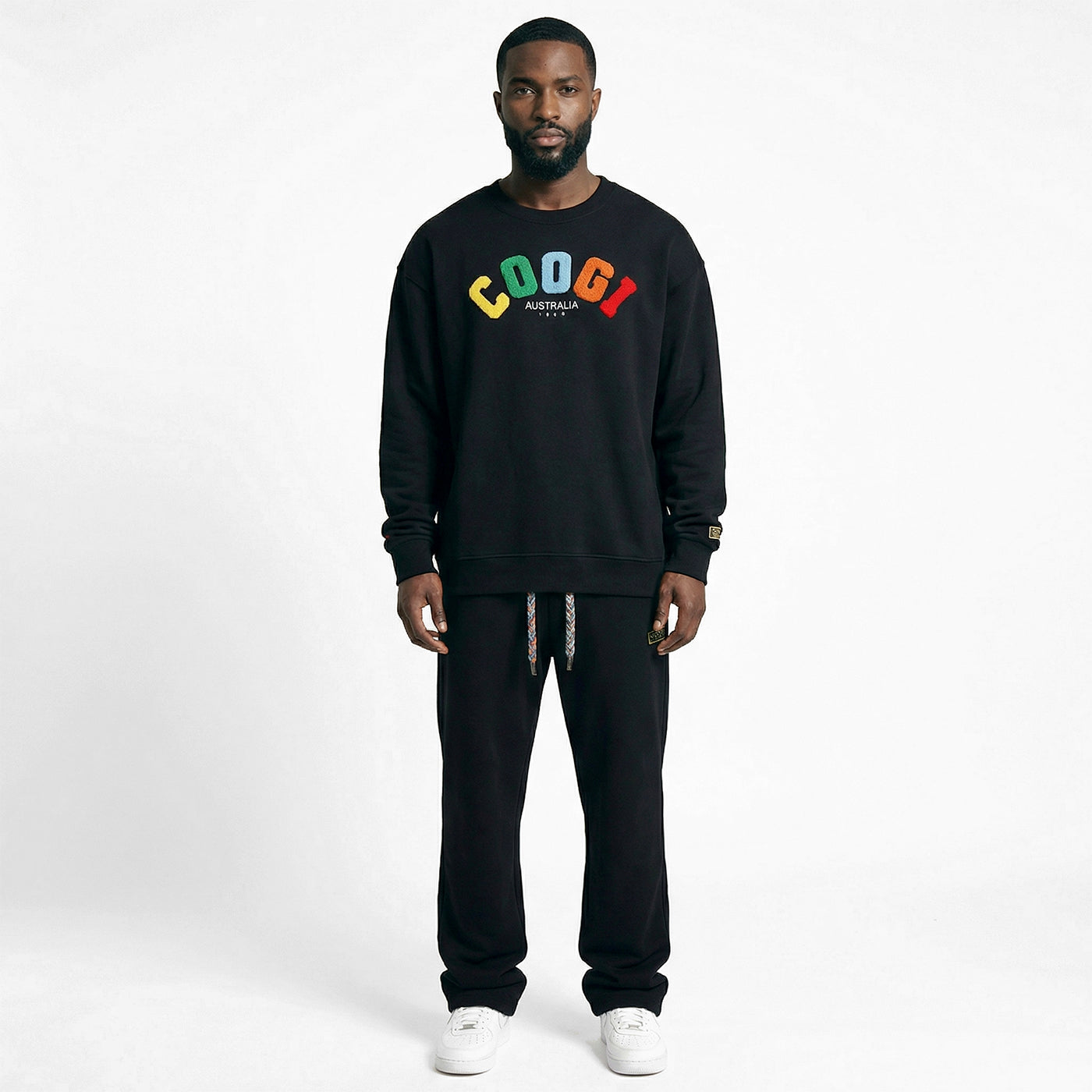New - COOGI - Block Logo Crew - Oversized - Black: COOGI Crown Reserve HeavyLuxe Fleece