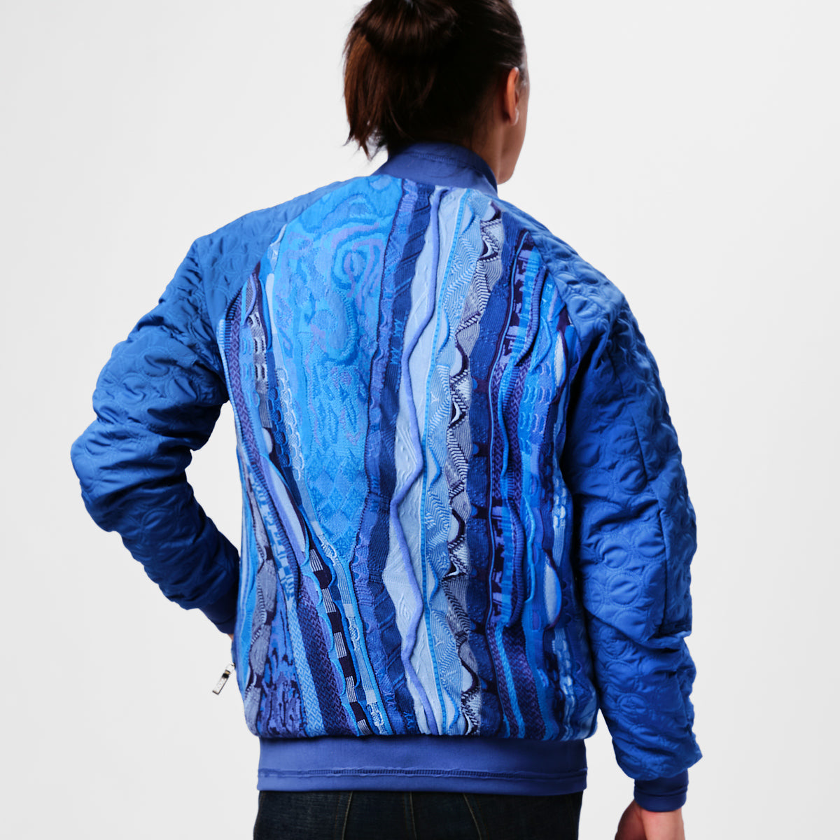 COOGI Sweater Patched Jacket - Blue
