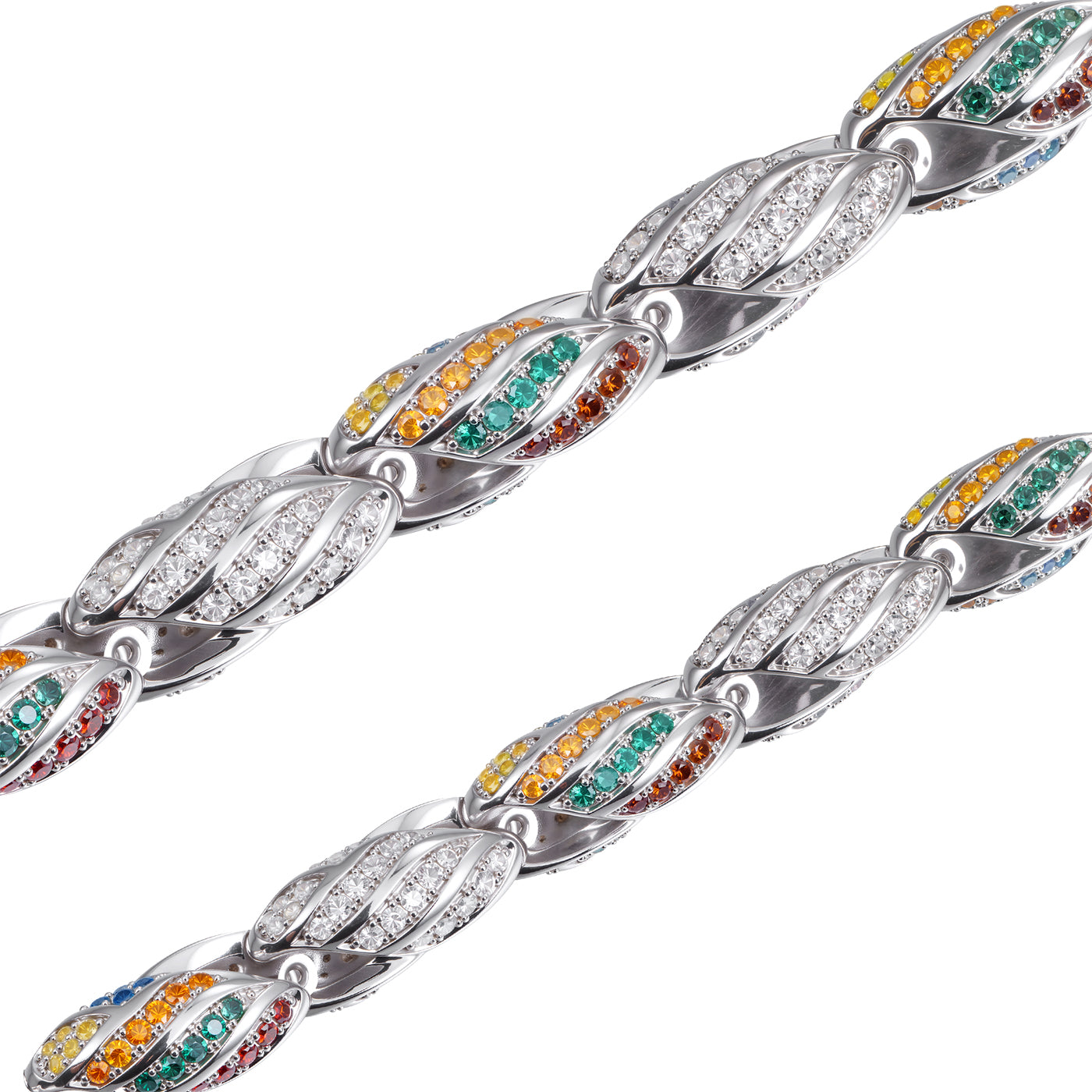 COOGI Twisted Rope Necklace "The Outback" - White Gold Plated