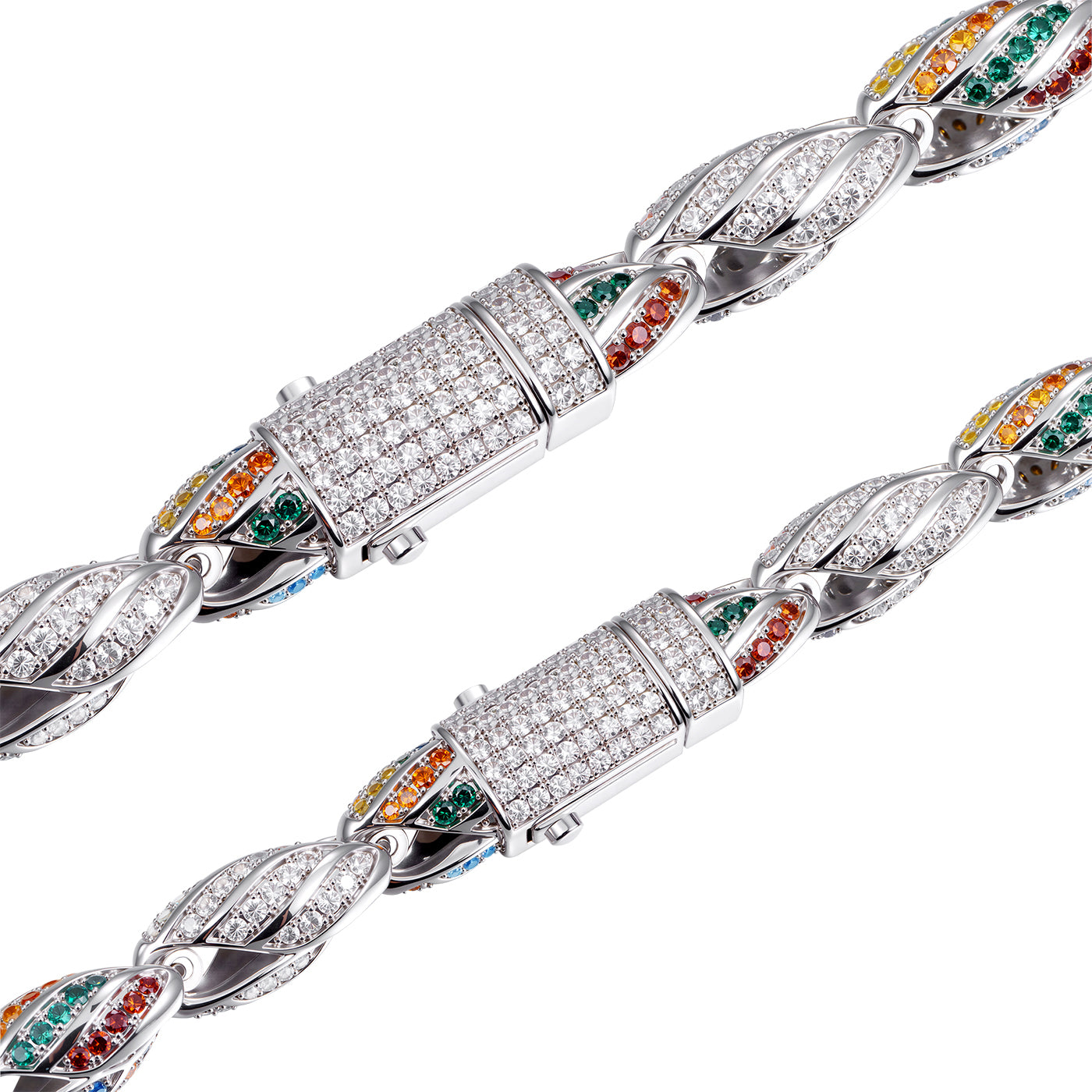 COOGI Twisted Rope Necklace "The Outback" - White Gold Plated