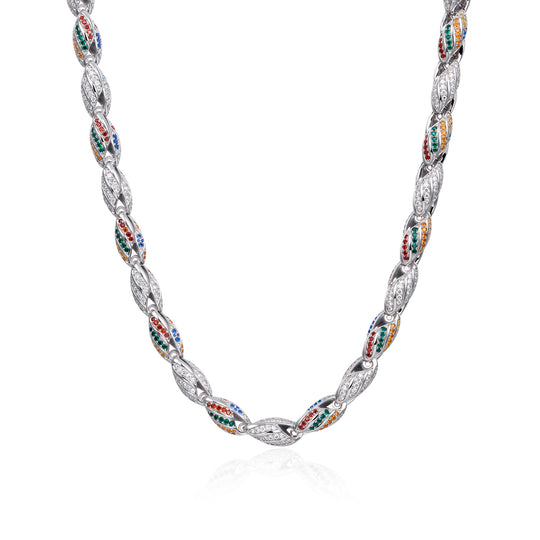 COOGI Twisted Rope Necklace - White Gold Plated