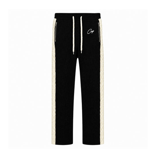 Introducing - COOGI Heavy Weight Fashion Knit Track Pants - Black