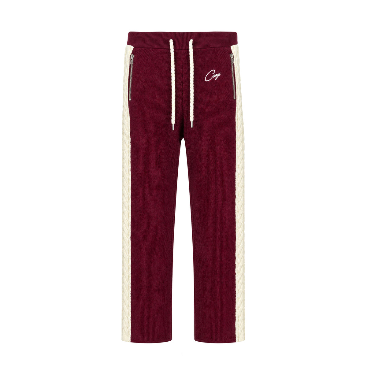 Introducing - COOGI Heavy Weight Fashion Knit Track Pants - Burgundy