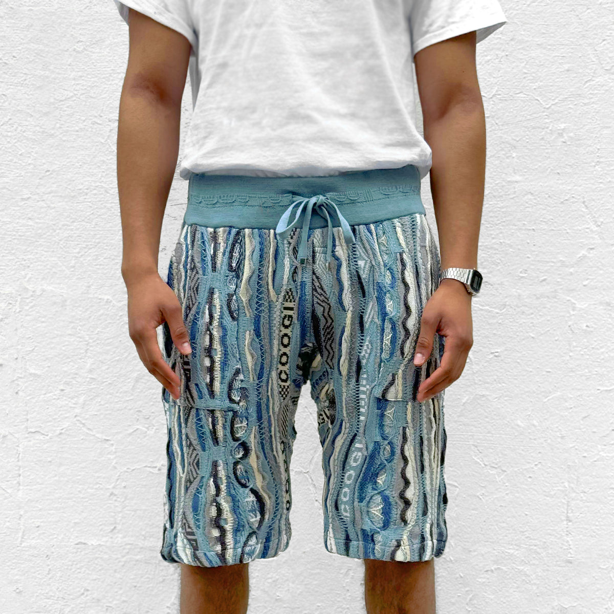 COOGI Pacific Blue Sweater Knit Shorts