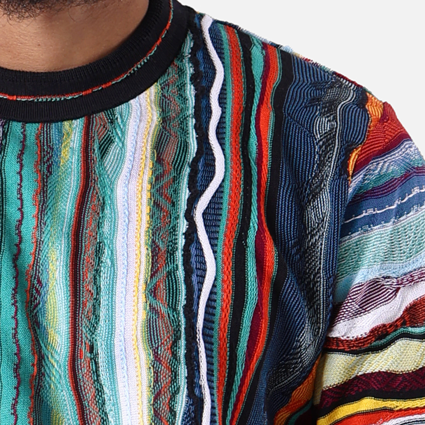 New- COOGI Light Weight Sweater Knit Tee in Jade Black