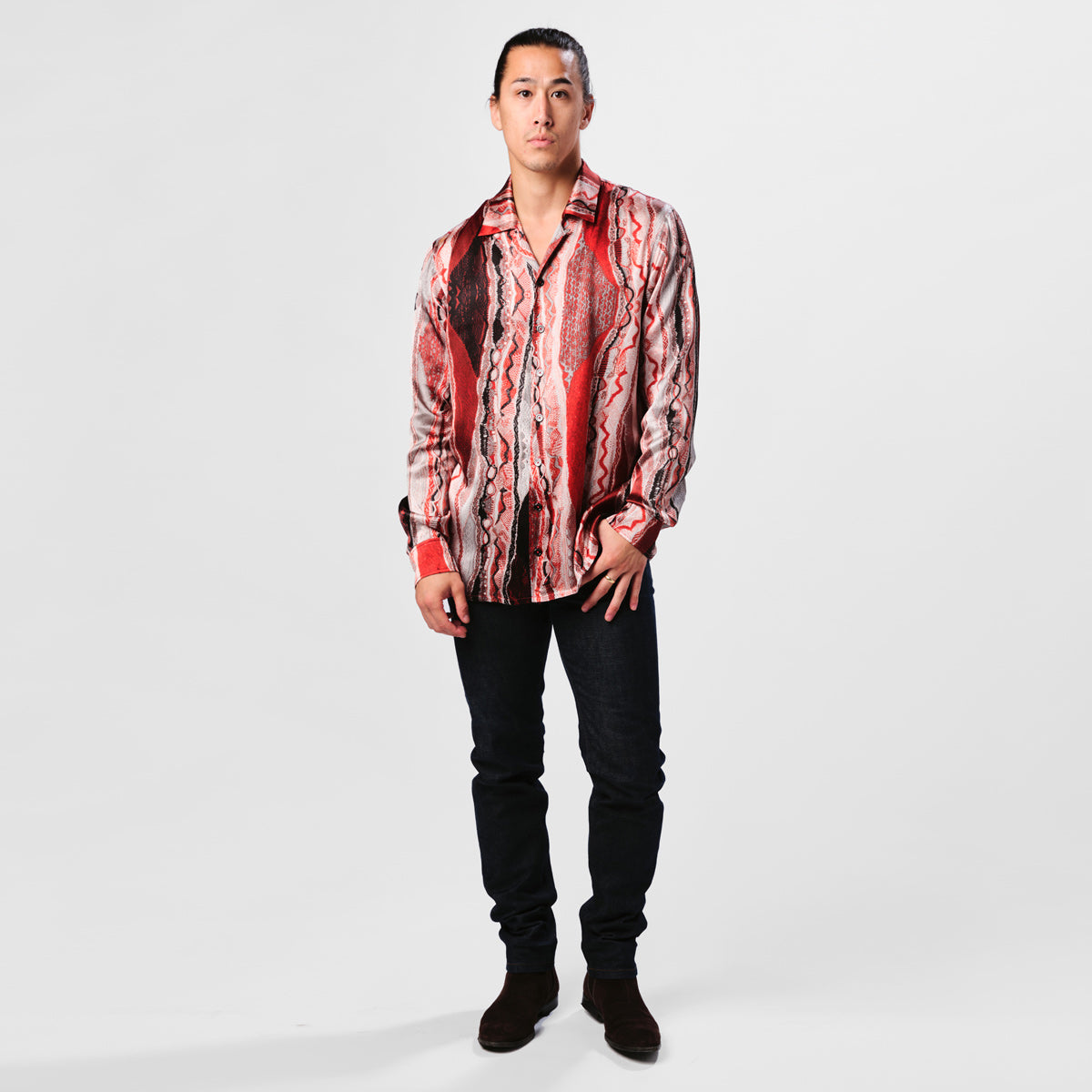 COOGI Silk Shirt in Reds