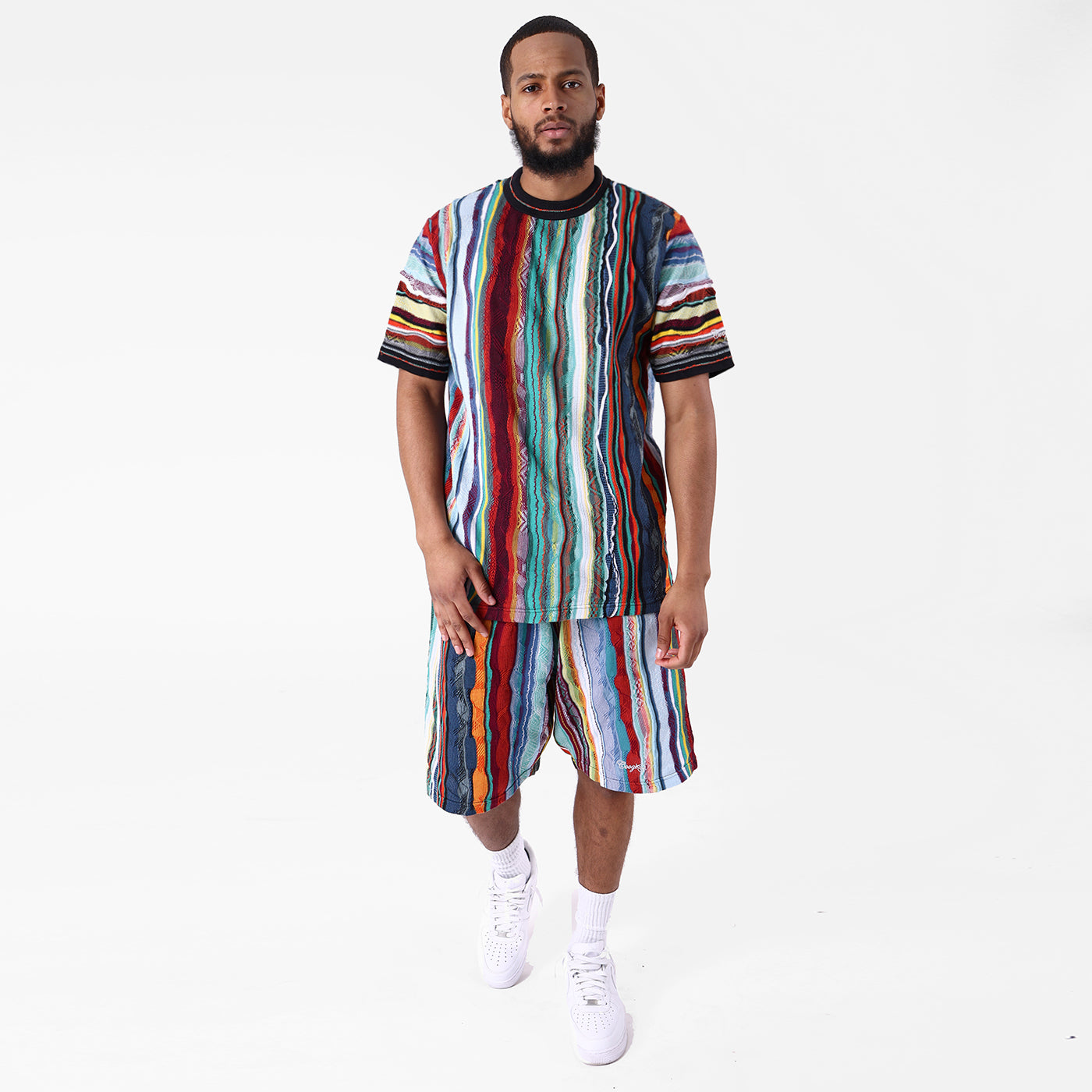 New- COOGI Light Weight Sweater Knit Tee in Jade Black