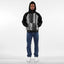 New - COOGI Sweater Pieced Fleece Hoody in Black and Gray