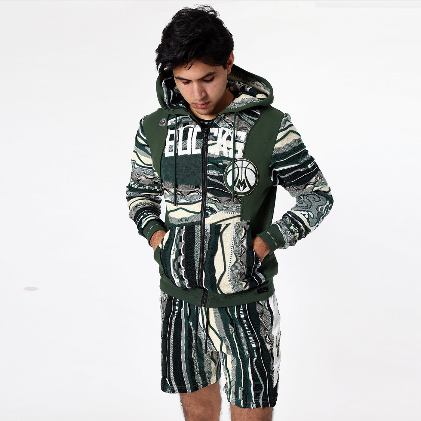 New - COOGI X NBA X Protege - Milwaukee Bucks Full Zip Hoody
