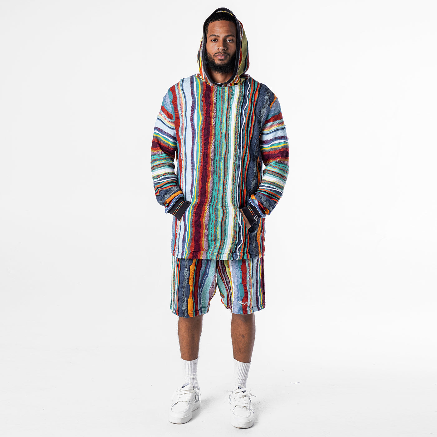 New - COOGI Light Weight Sweater Knit Hoody in Jade Black