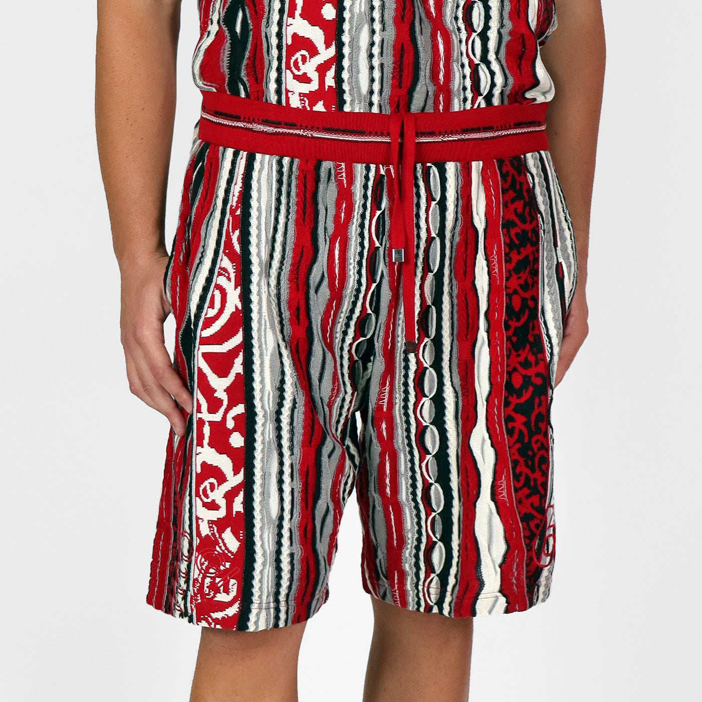 New - COOGI Red-Black Sweater Knit Basketball Shorts
