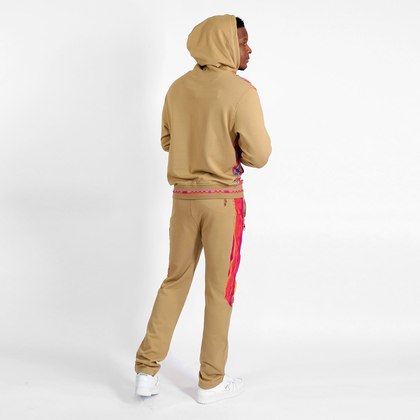 New -COOGI Sweater Pieced Hoody in Khaki