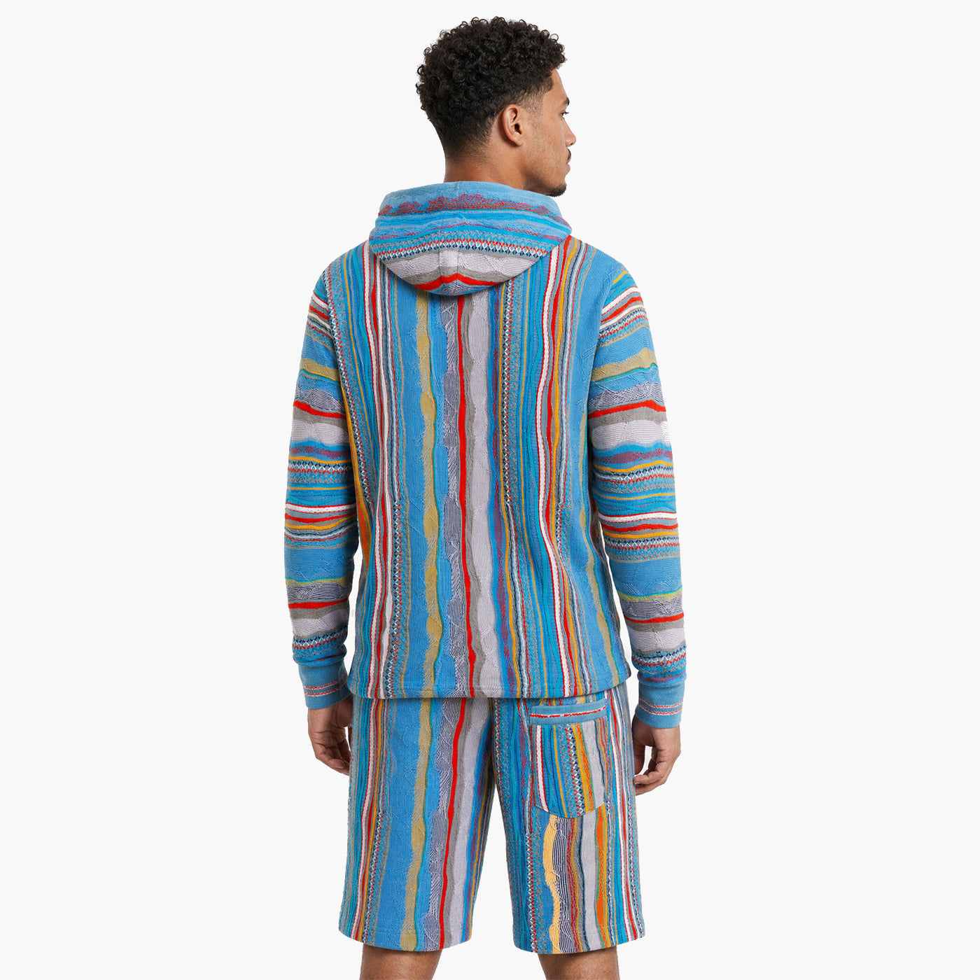 New - COOGI Light Weight Sweater Knit Hoody in Gray and Blue