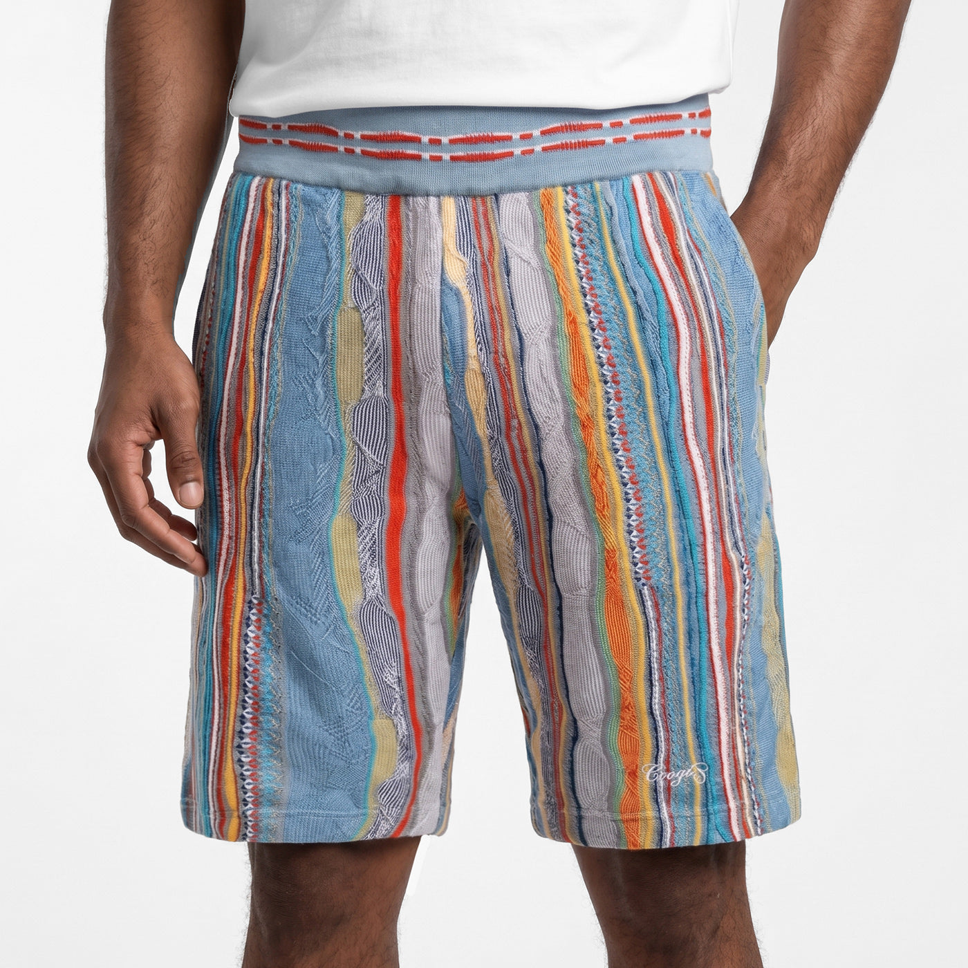 New -COOGI Light Weight Sweater Knit Shorts in Gray and Blue