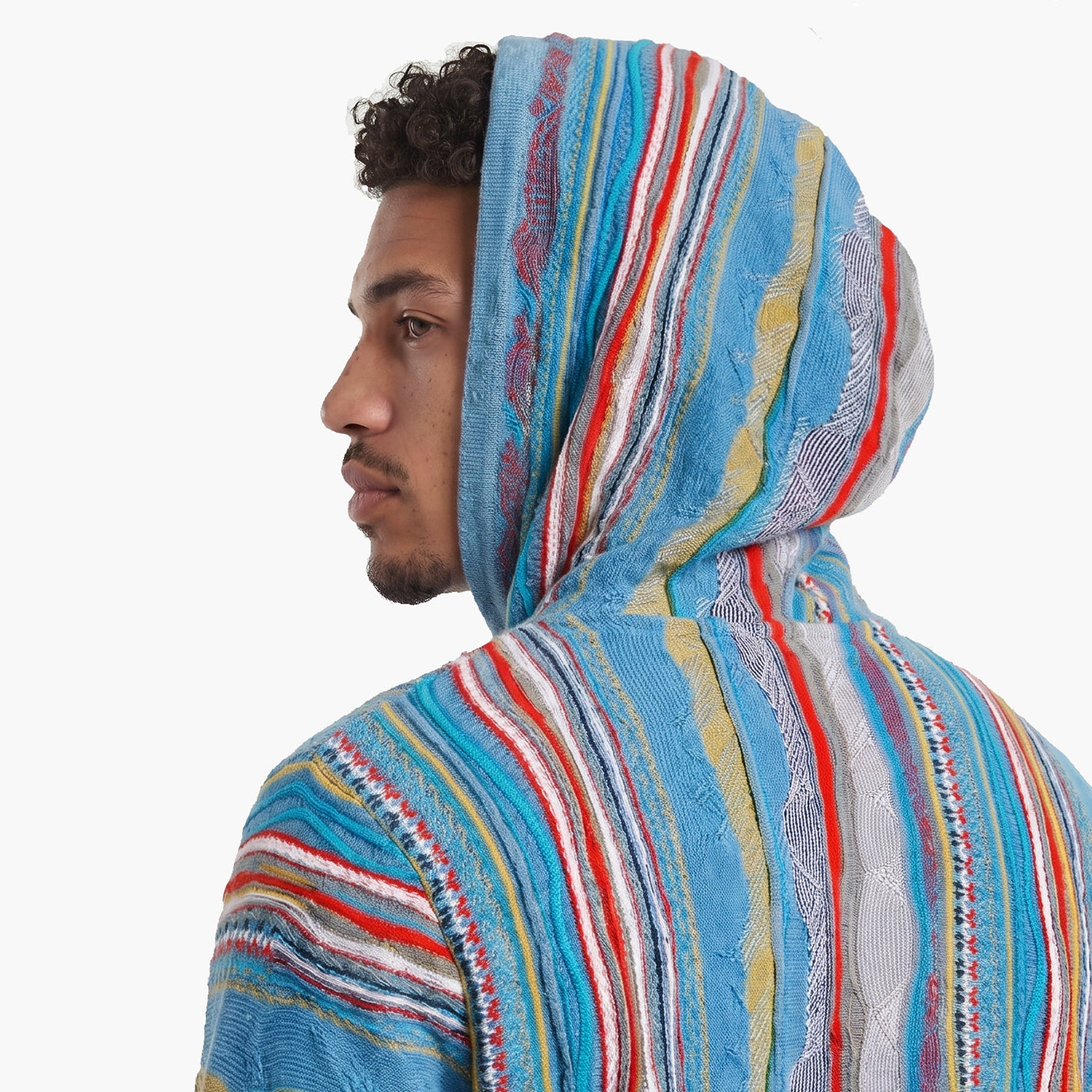 New - COOGI Light Weight Sweater Knit Hoody in Gray and Blue