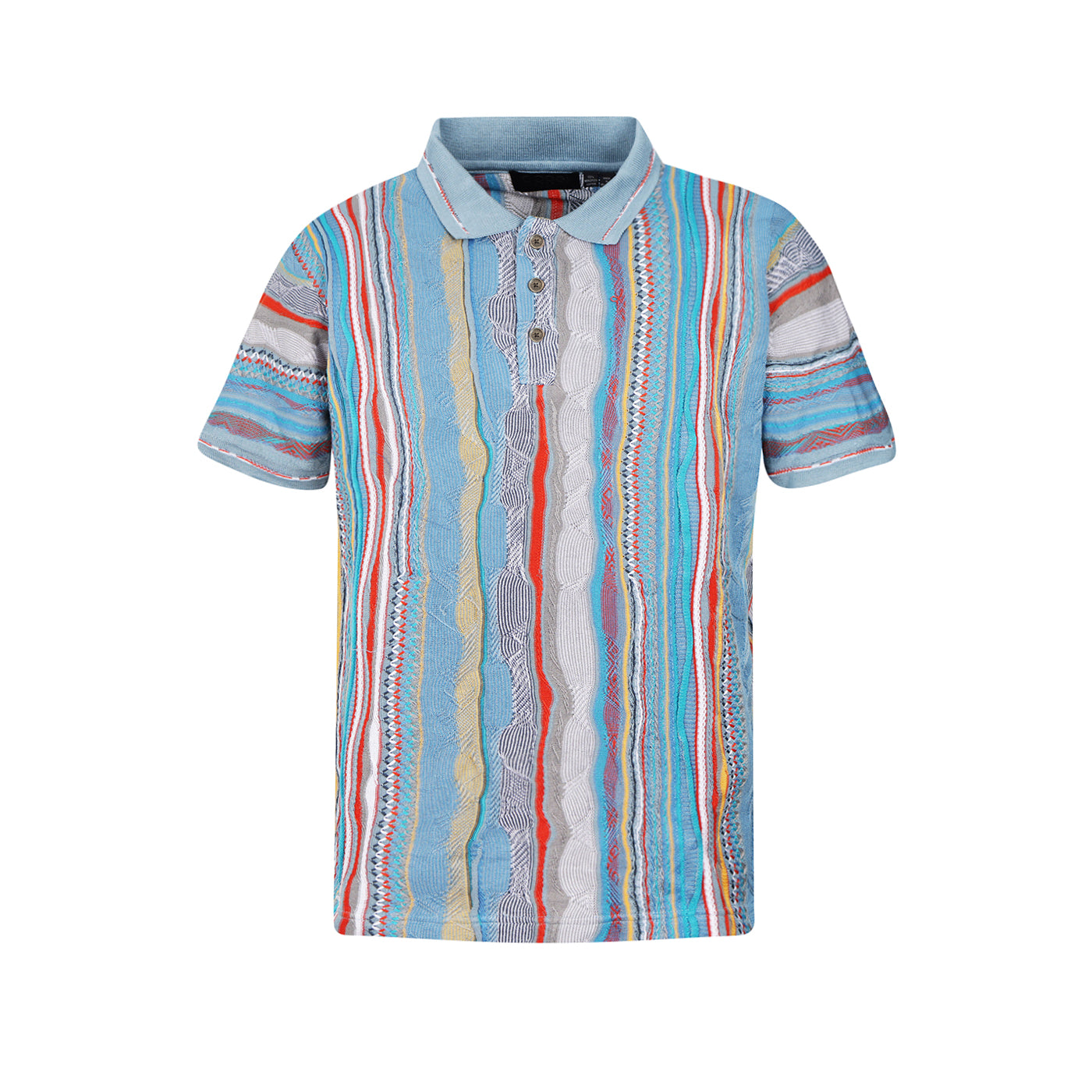 New - COOGI Light Weight Sweater Knit Polo in Gray and Blue