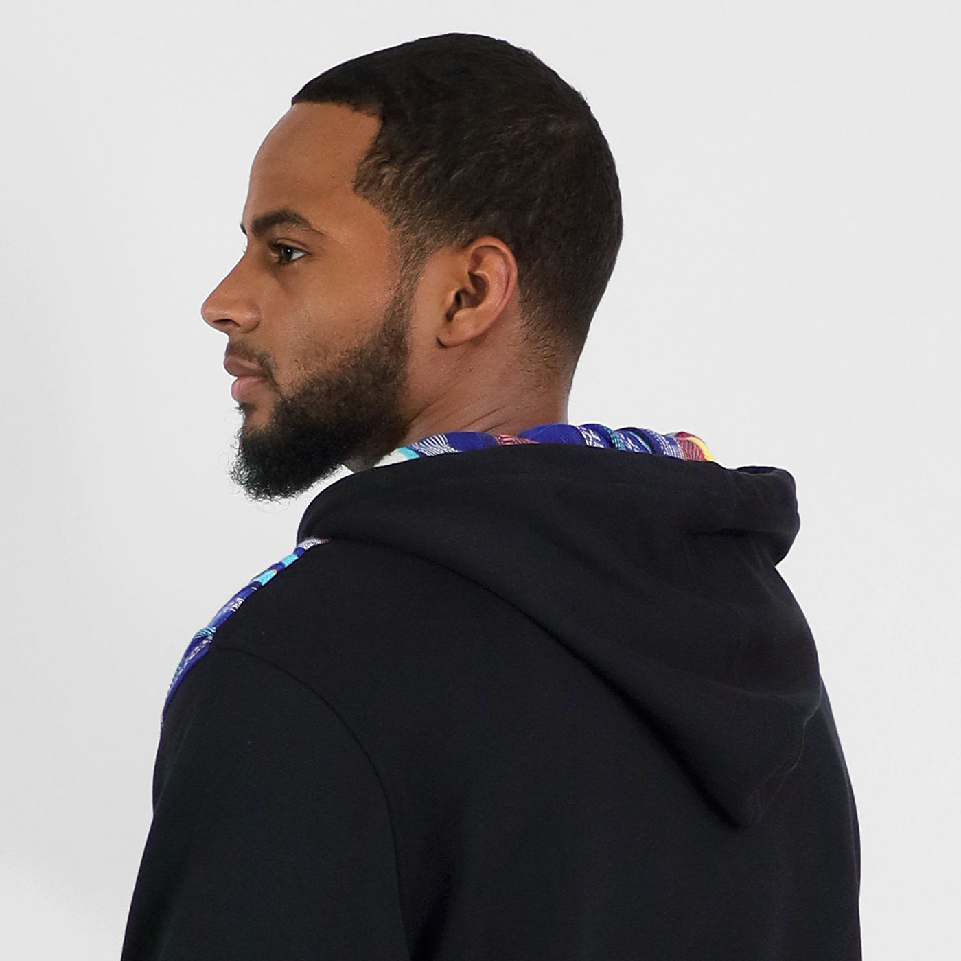 New - COOGI Sweater Pieced Fleece Hoody in Black