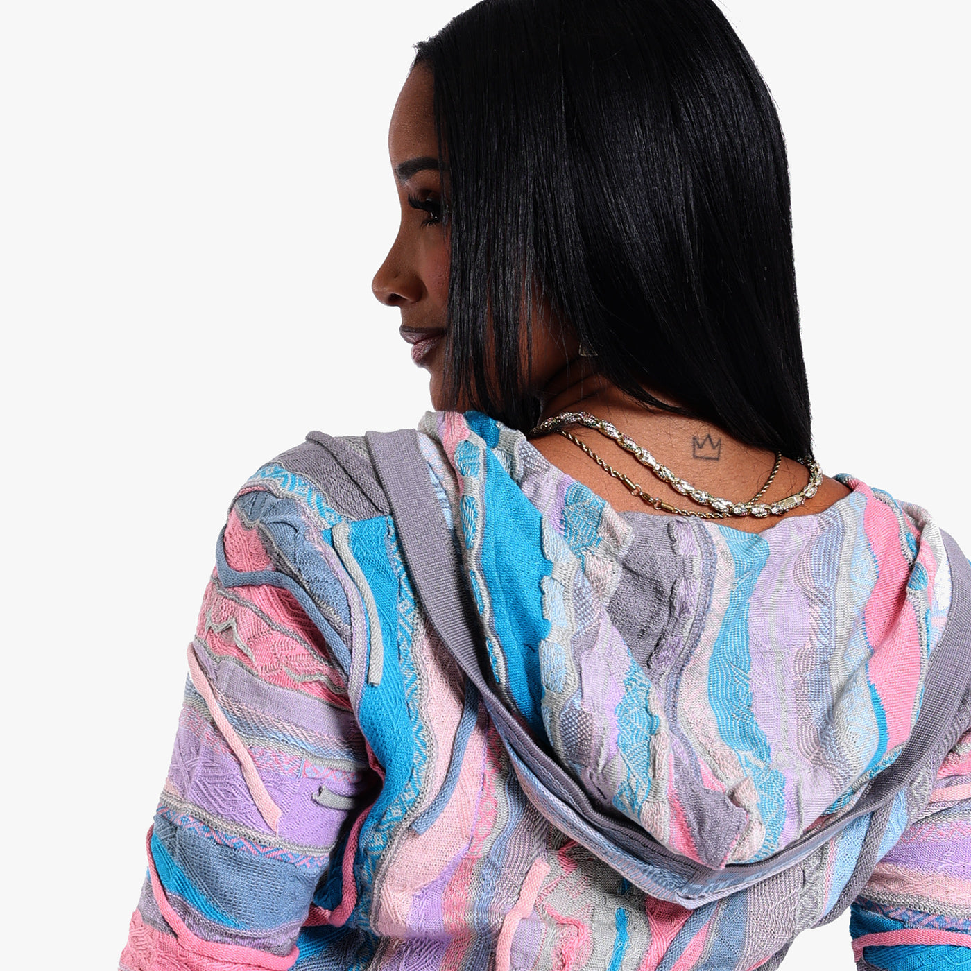 New - COOGI Sunburst Zip Hoody Sweater Dress