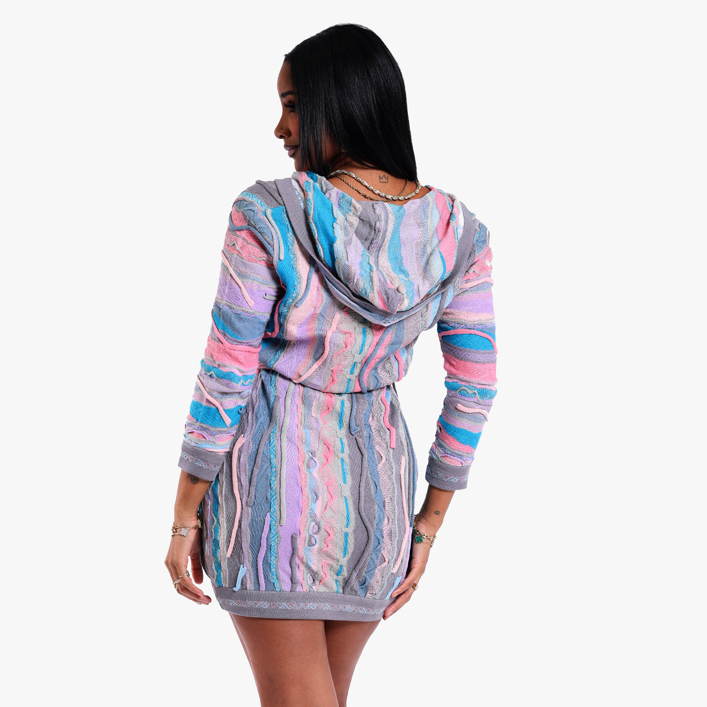 New - COOGI Sunburst Zip Hoody Sweater Dress