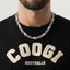 COOGI Twisted Rope Necklace - White Gold Plated