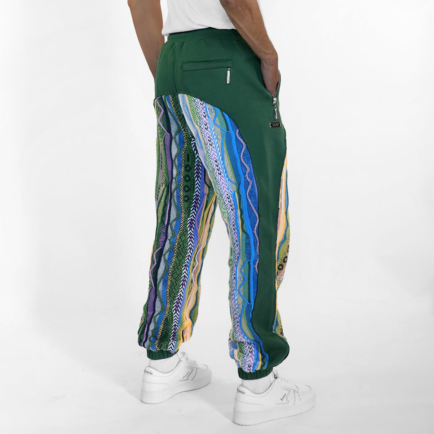 New - COOGI Sweater Pieced Fleece Jogger in Green