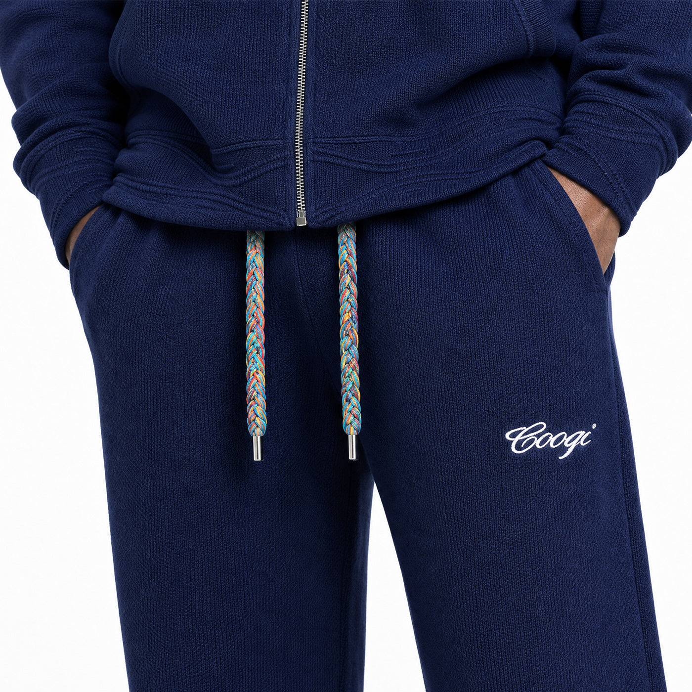 Introducing - COOGI Heavy Weight Fashion Knit Pants- Blue