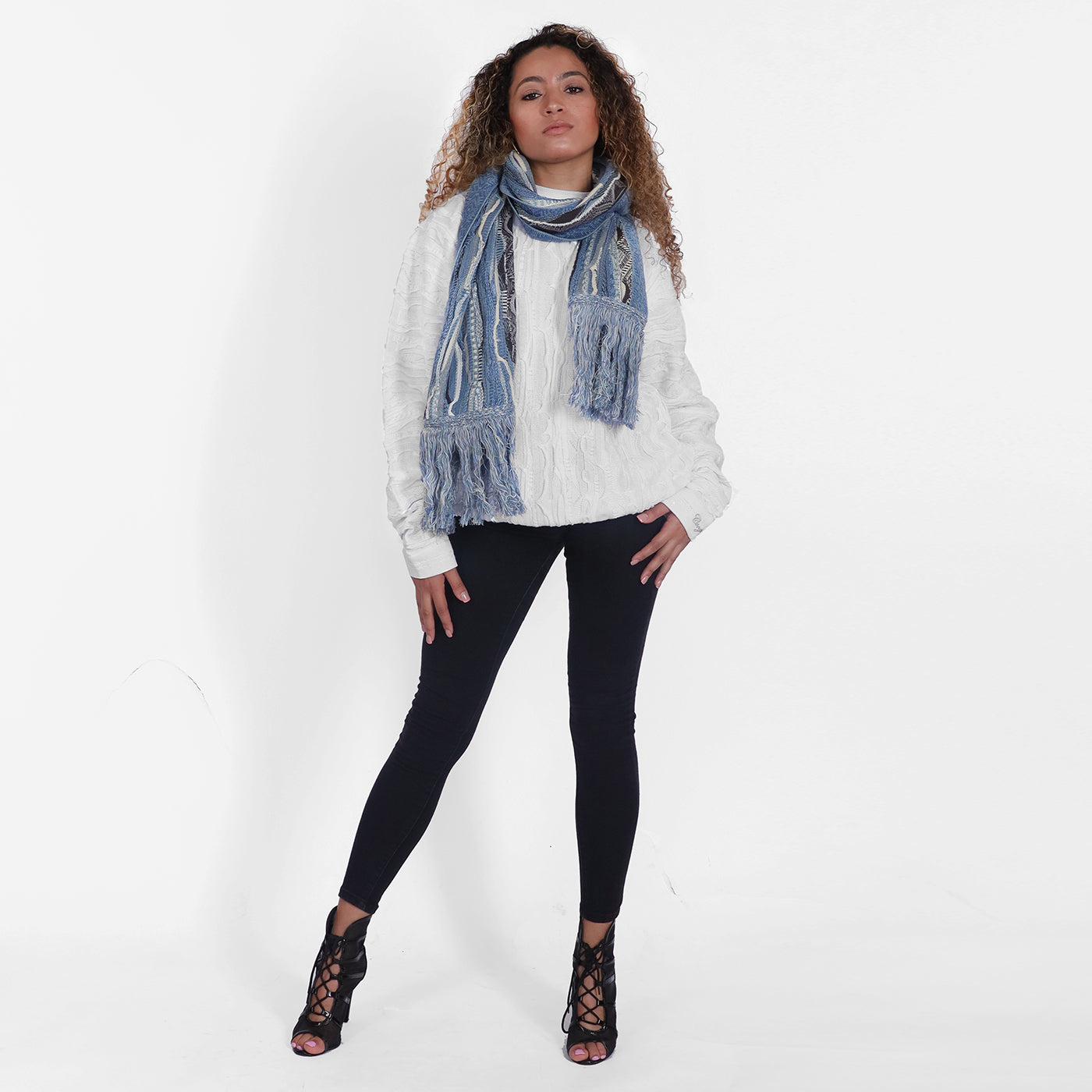 New - Pacific Blues Sweater Knit Scarf