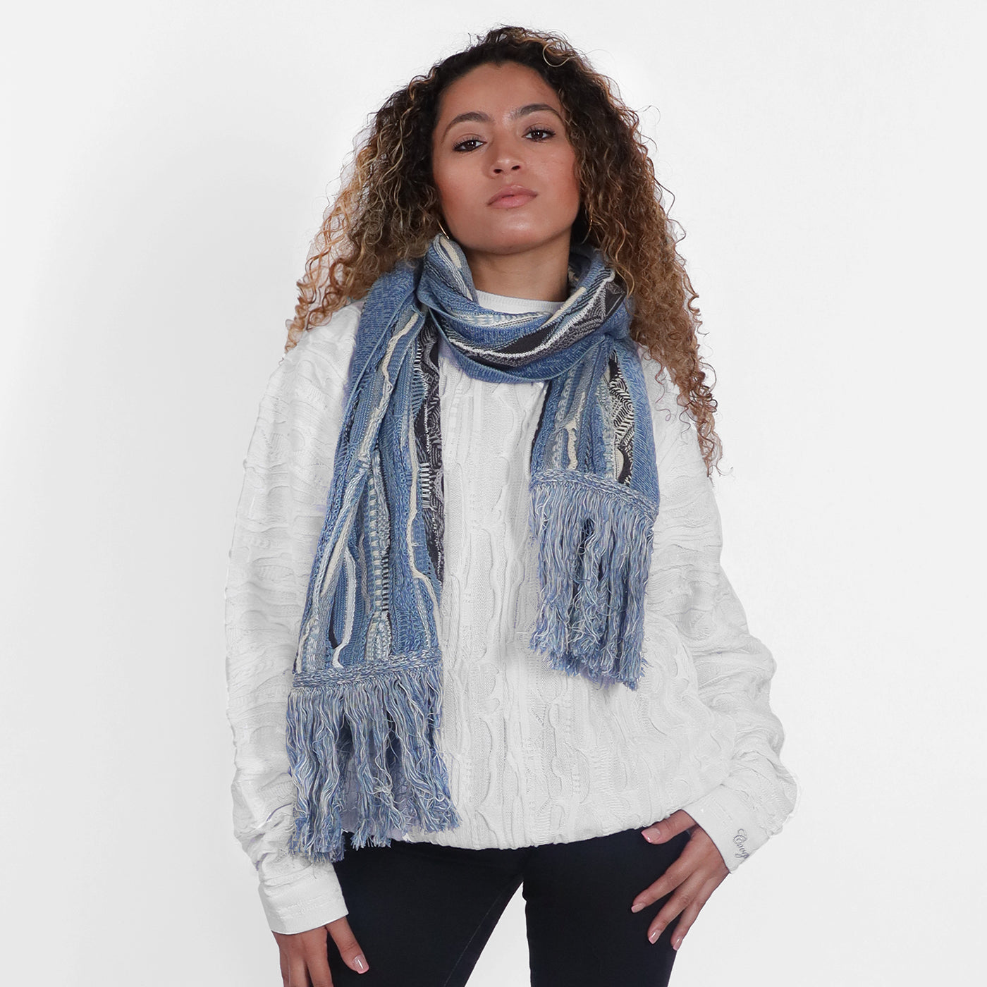 New - Pacific Blues Sweater Knit Scarf