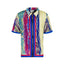 COOGI Lamu - Printed Velvet Full Zip Short Sleeve Top