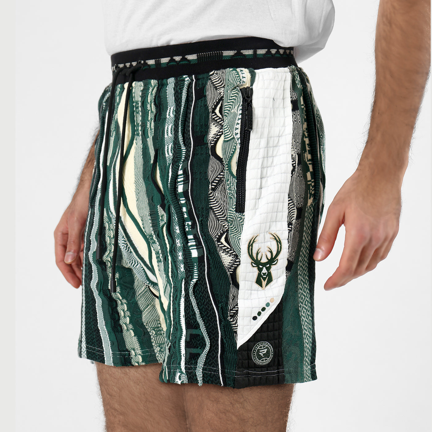 New - COOGI X NBA X Protege - Milwaukee Bucks Sweater Knit Basketball Shorts