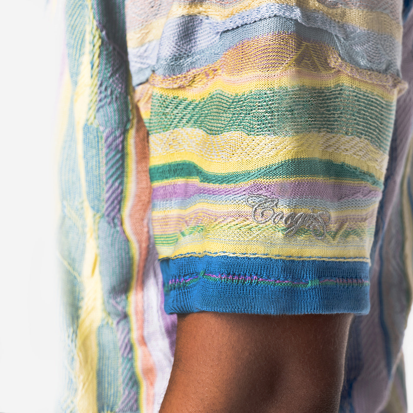 New - COOGI Light Weight Sweater Knit Polo in Pink and Blue Polo