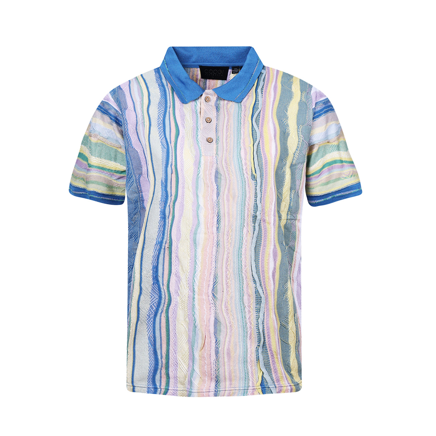 New - COOGI Light Weight Sweater Knit Polo in Pink and Blue Polo