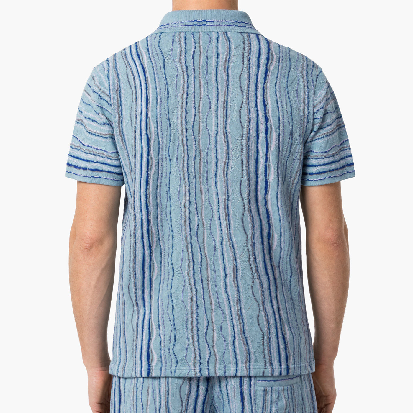 New - COOG Light Weight Sweater Knit Polo - Blue Base