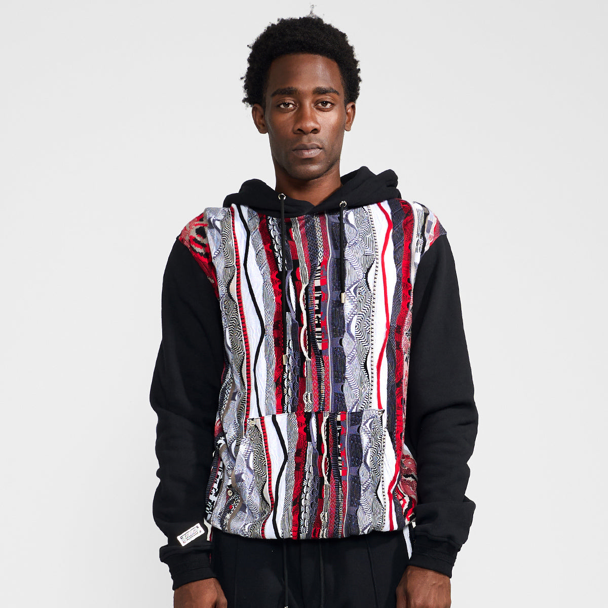 COOGI Sweater Pieced Fleece Hoody - Red-Black