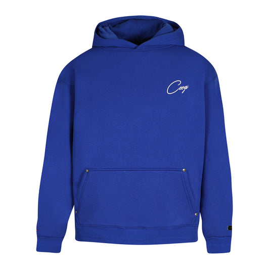 New - COOGI Script Hoody - Oversized - Royal: COOGI Crown Reserve HeavyLuxe Fleece