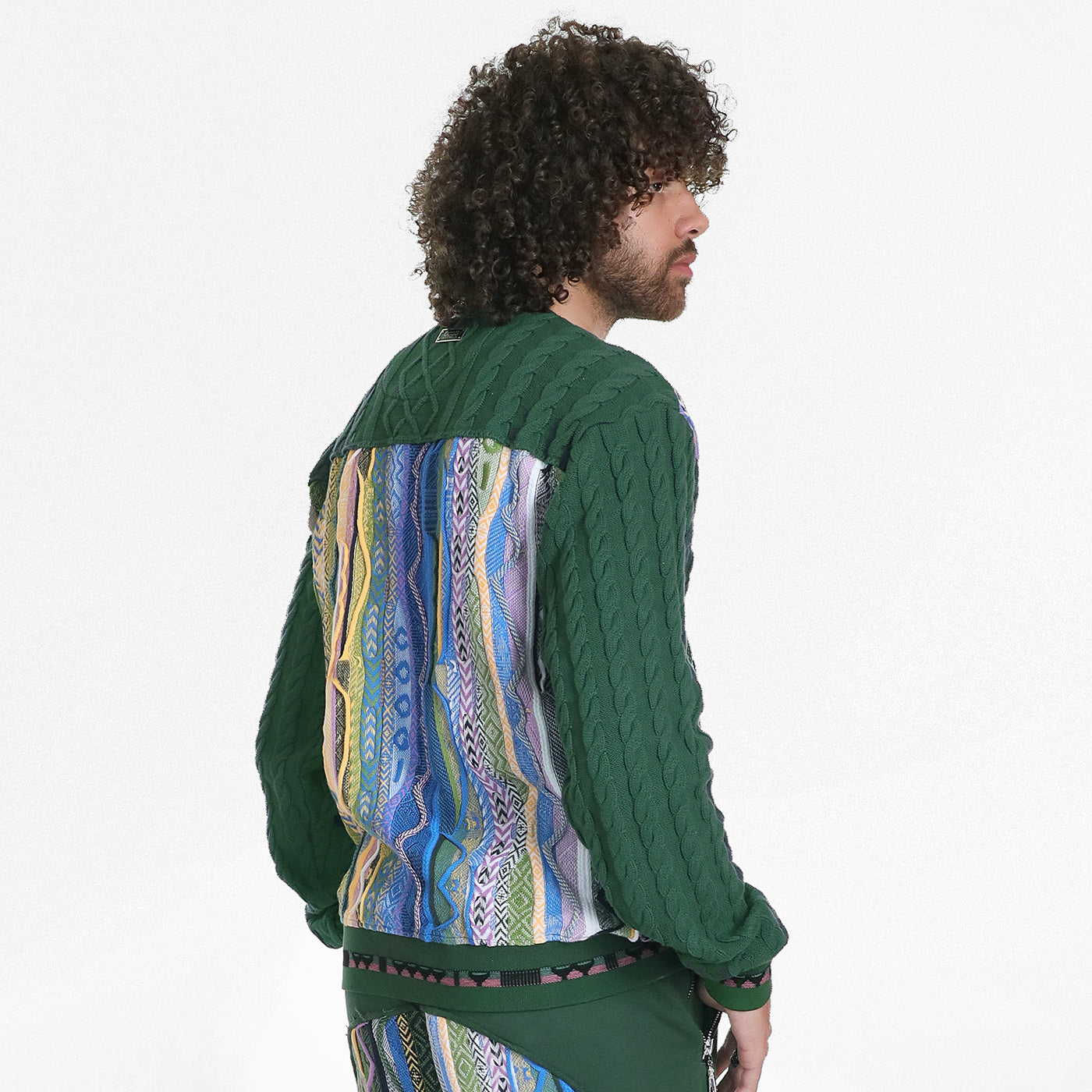 New - COOGI Cable Knit Crewneck Sweater - Green