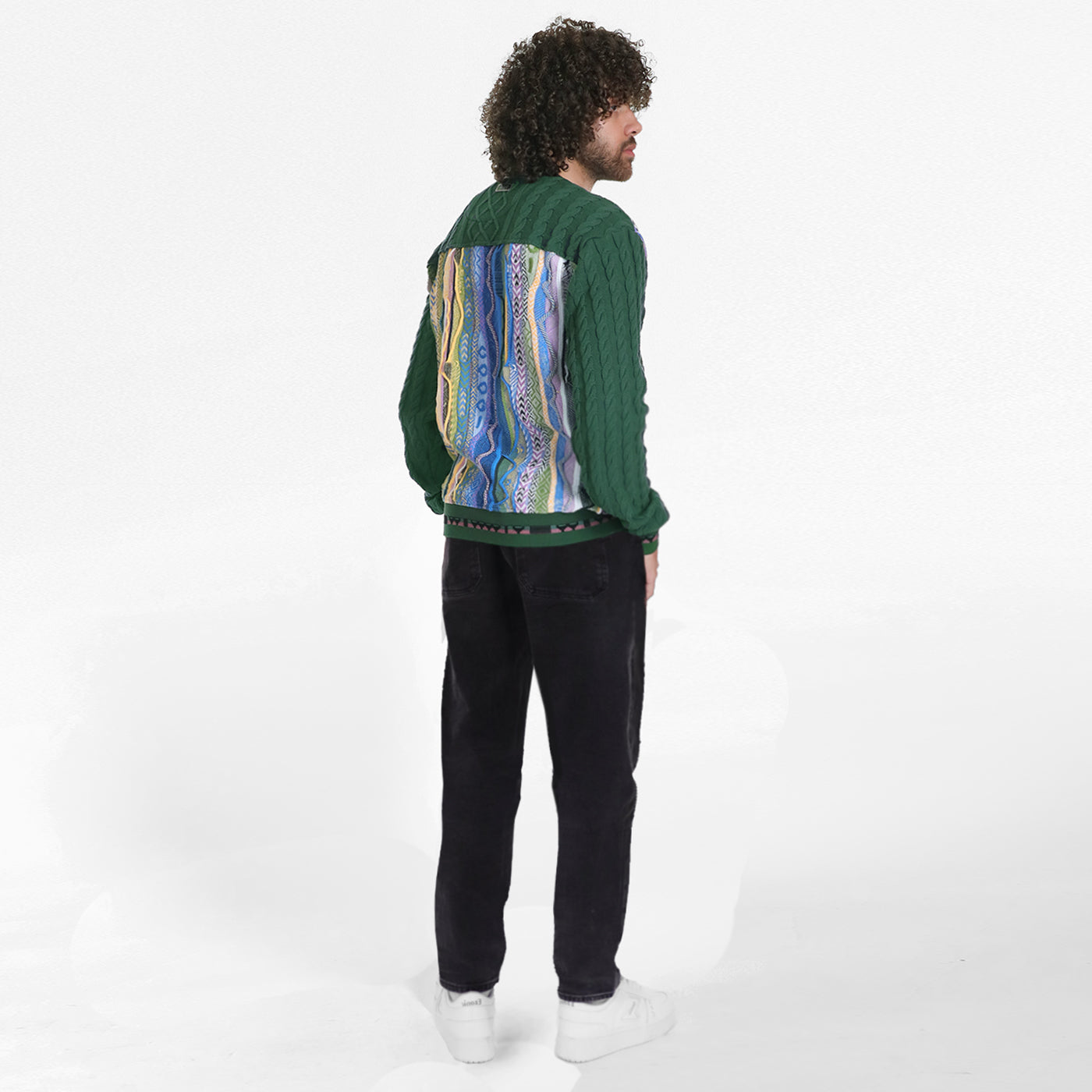 New - COOGI Cable Knit Crewneck Sweater - Green