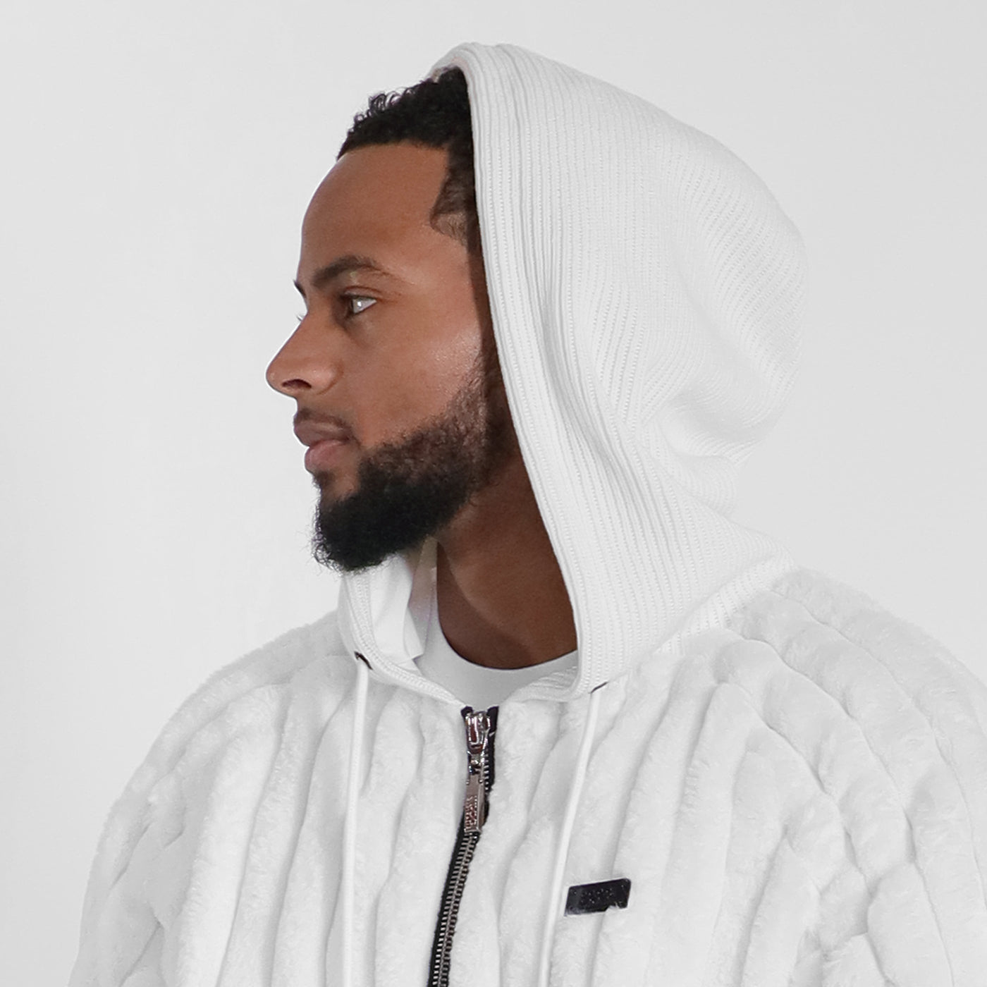 New - COOGI Faux Fur Full Zip Hoody - Bone