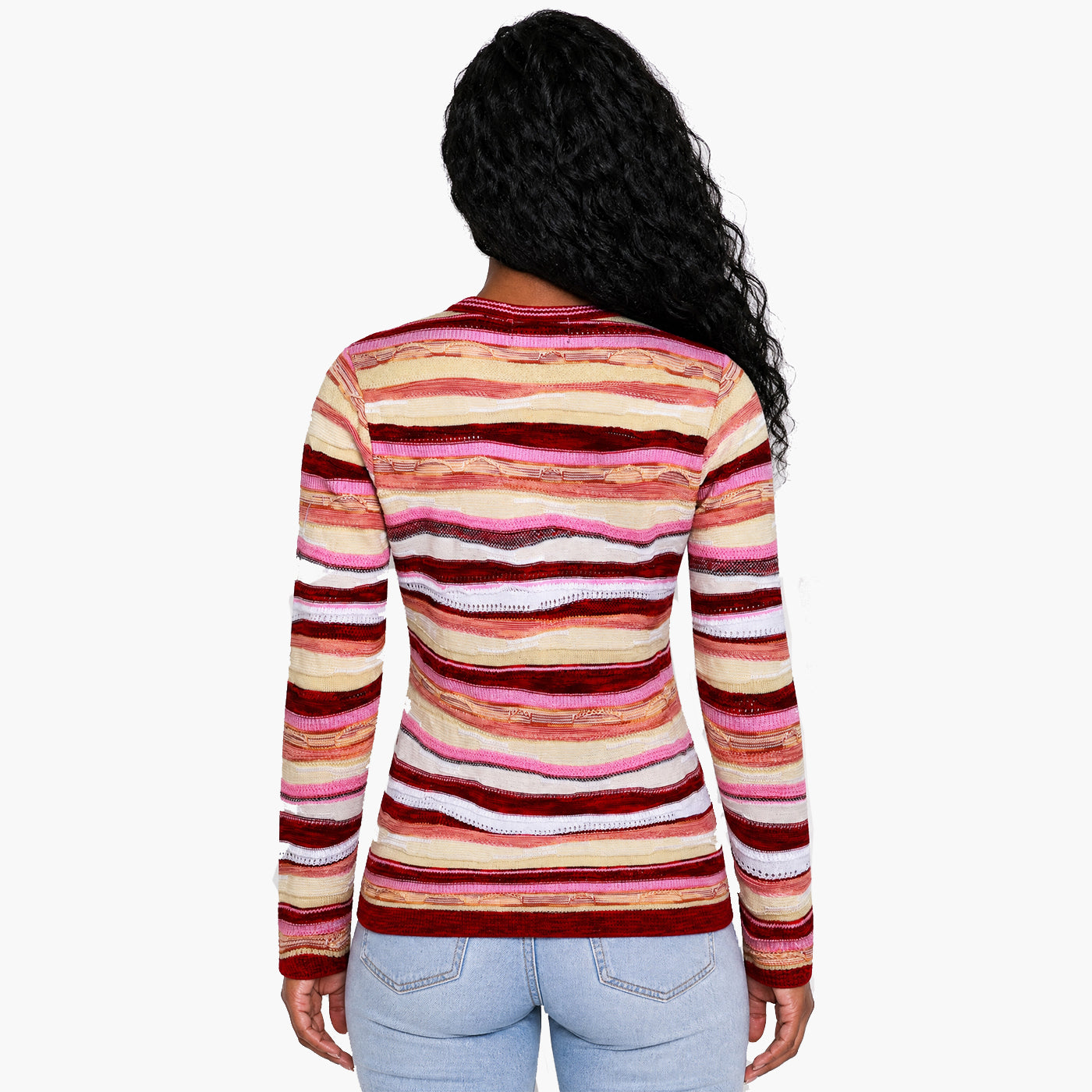 New - COOGI Women's All-Season Sweater Knit Cardigan - Pink-Yellow