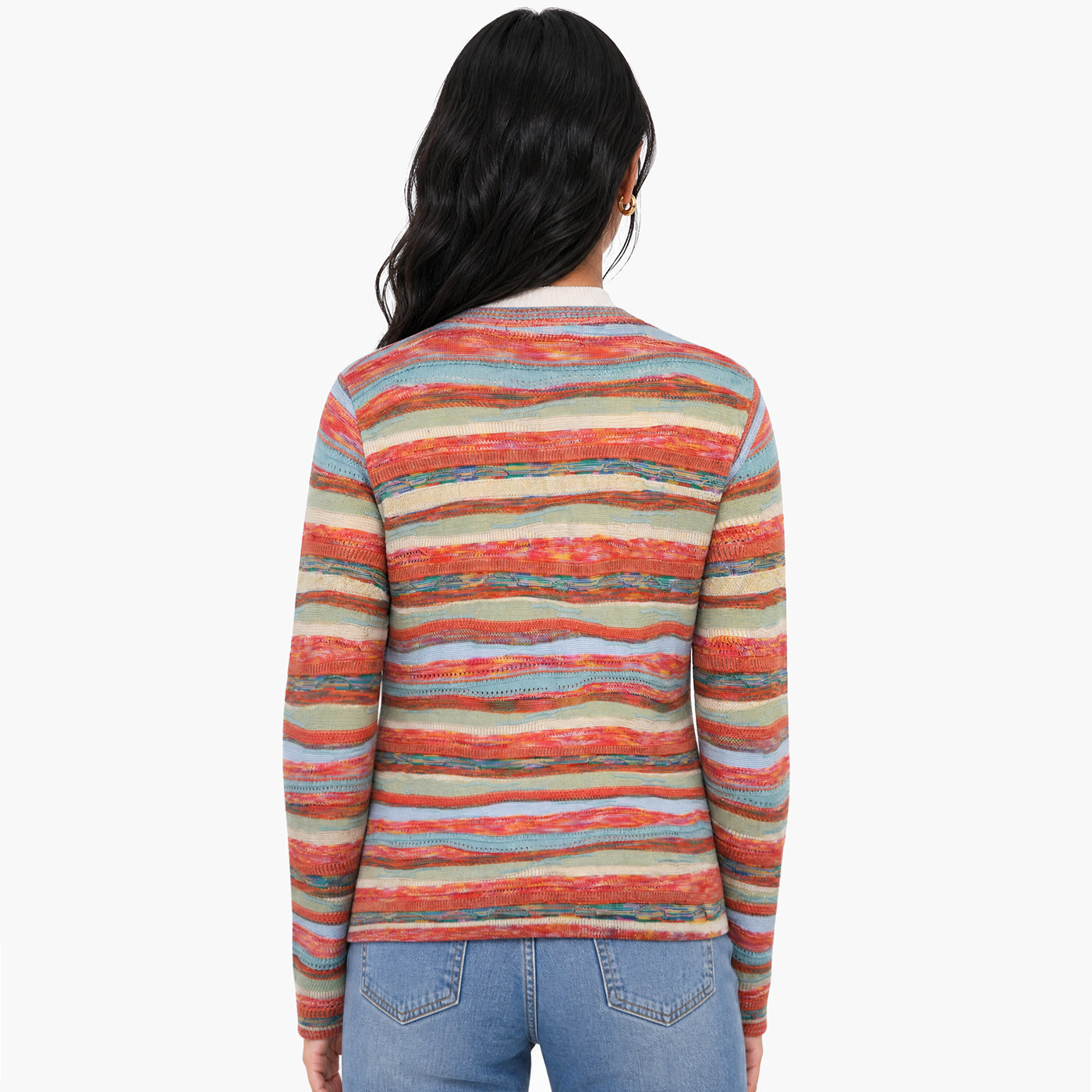 New - COOGI Women's All-Season Knit Cardigan - Orange Multi