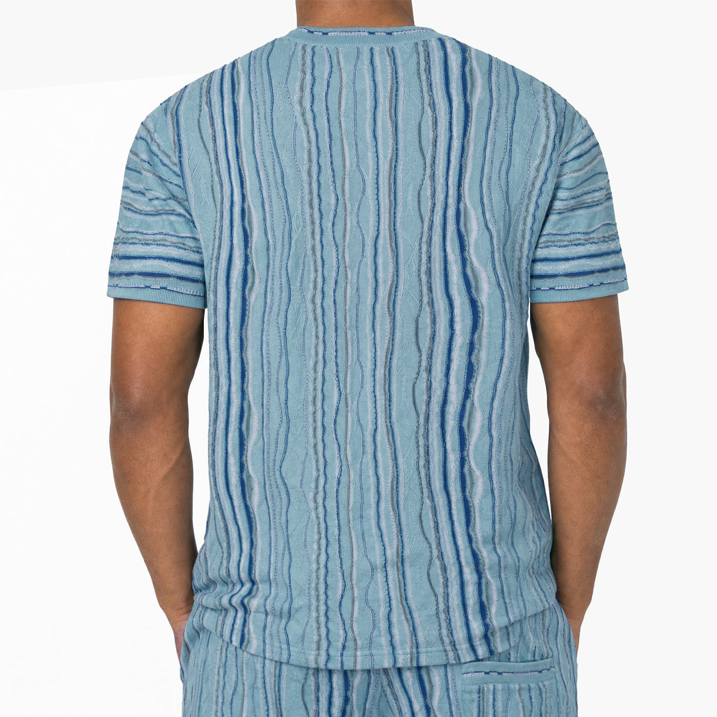 New - COOGI Light Weight Sweater Knit Tee - Blue Base