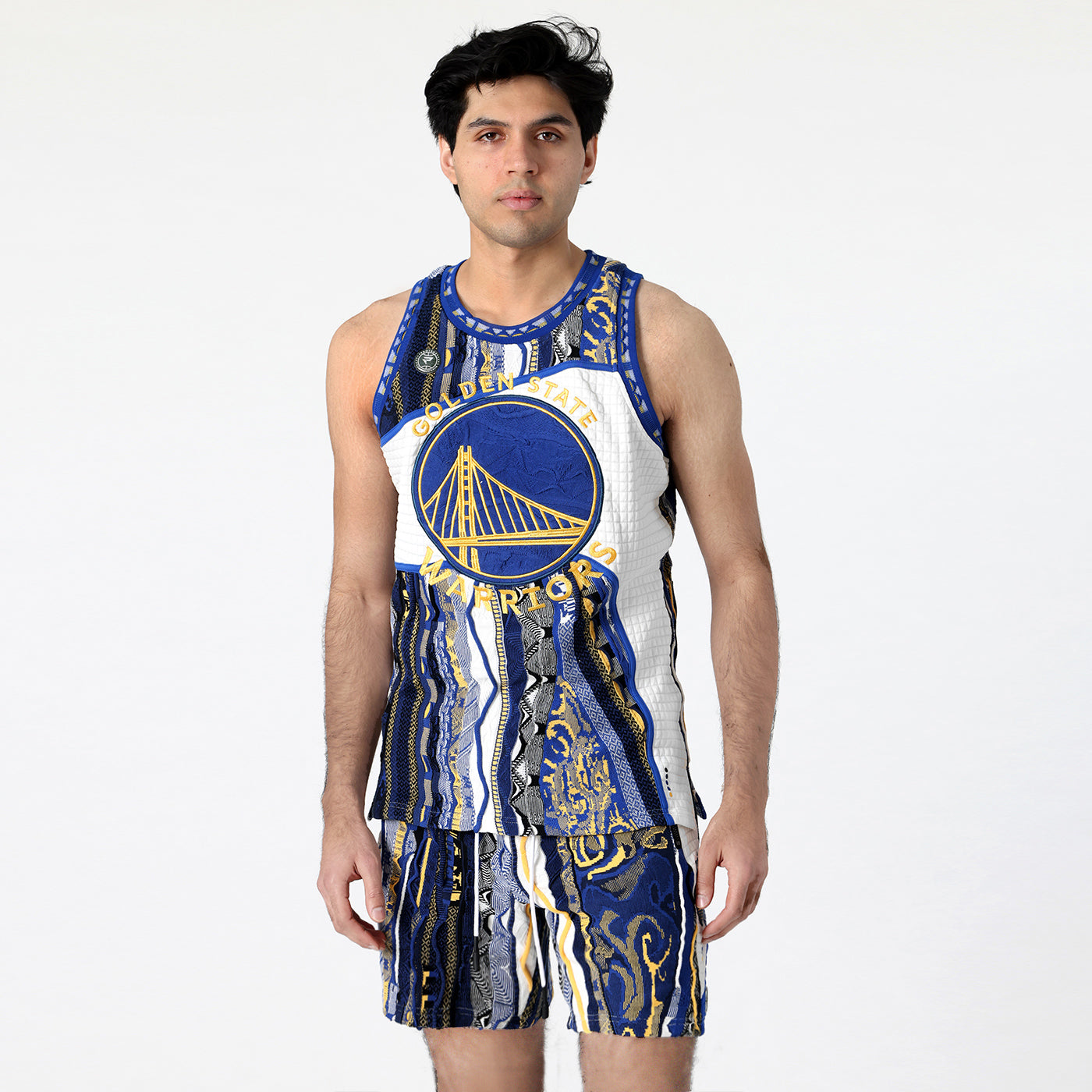 New - COOGI X NBA X Protege -Golden State Warriors Sweater Knit Basketball Shorts